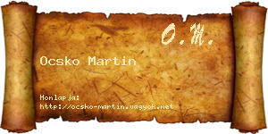 Ocsko Martin névjegykártya